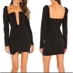 Michael Costello x REVOLVE Racquel Mini Dress in Black Size Small NEW